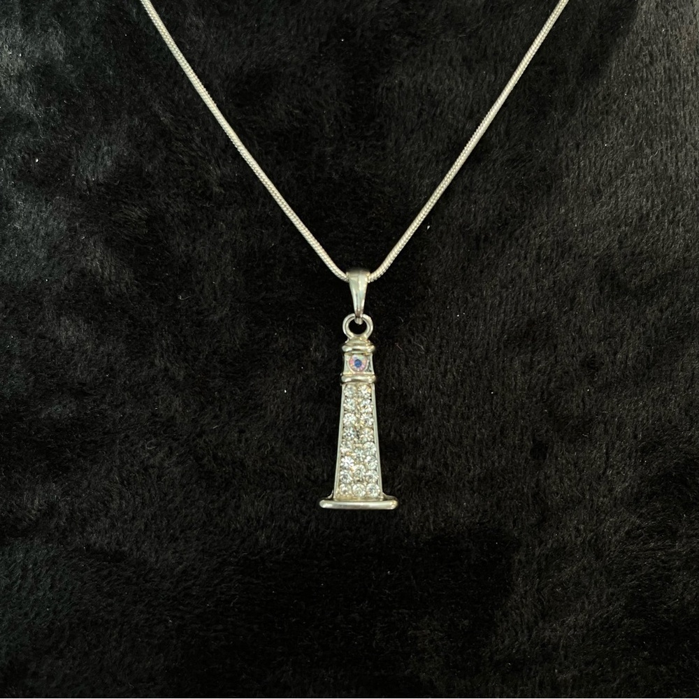 3 For $20! Elegant Silver Toned Lighthouse Pendant Necklace